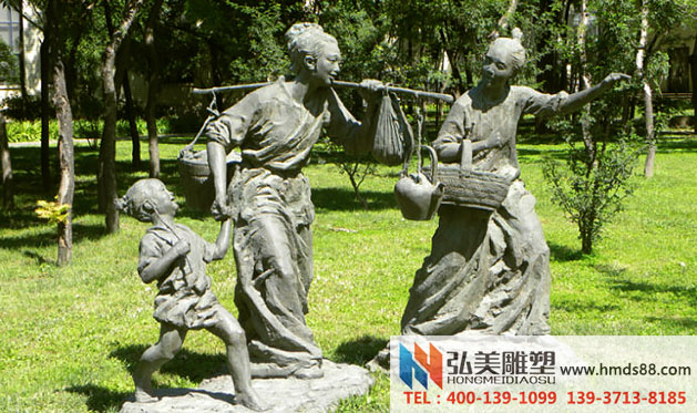 玻璃鋼農業場景運谷雕塑